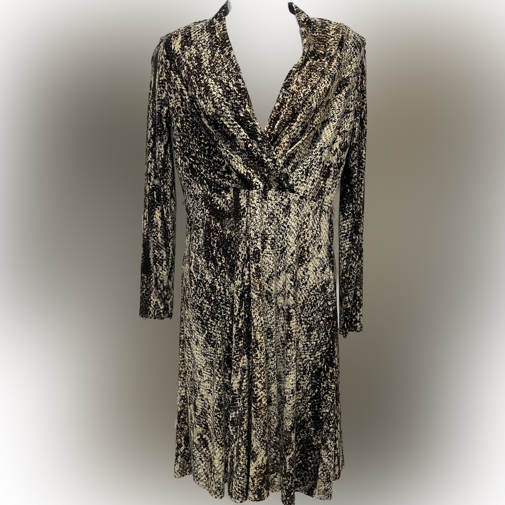 Jones New York Womens Snake Print Long Sleeve Wrap Dress Size 8